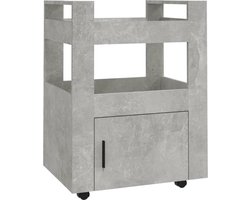 vidaXL - Keukentrolley - 60x45x80 - cm - bewerkt - hout - betongrijs