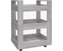 vidaXL - Keukentrolley - 60x45x80cm - bewerkt - hout - grijs - sonoma - eikenkleurig