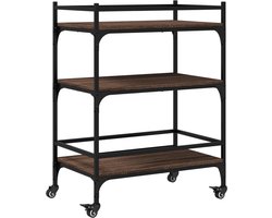 vidaXL - Keukentrolley - 65x40x86,5 - cm - bewerkt - hout - bruin - eikenkleurig