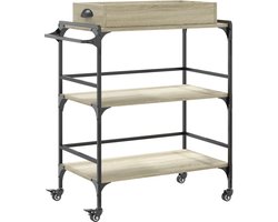 vidaXL - Keukentrolley - 81,5x41x92,5 - cm - bewerkt - hout - sonoma - eikenkleurig