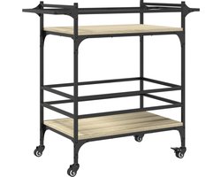 vidaXL - Keukentrolley - 82x40x78,5 - cm - bewerkt - hout - sonoma - eikenkleurig