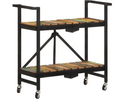 vidaXL - Keukentrolley - 87x36x81 - cm - massief - gerecycled - hout