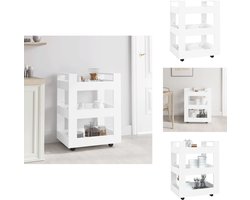 vidaXL Keukentrolley - Keukentrolleys - Keukenkarretje - Keukenkar - Keukentrolley 60x45x80 cm bewerkt hout wit