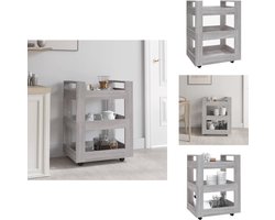 vidaXL Keukentrolley - Keukentrolleys - Keukenkarretje - Keukenkar - Keukentrolley 60x45x80cm bewerkt hout grijs sonoma eikenkleurig