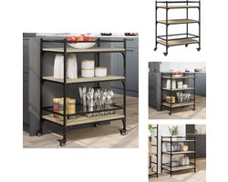 vidaXL Keukentrolley - Keukentrolleys - Trolley Keuken - Trolly Keuken - Keukentrolley 65x40x86,5 cm bewerkt hout sonoma eikenkleurig