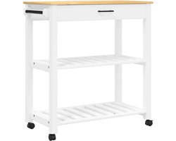 vidaXL - Keukentrolley - MONZA - 84x40x88,5 - cm - massief - grenenhout