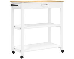 vidaXL - Keukentrolley - MONZA - 84x40x88,5 - cm - massief - grenenhout