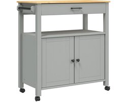 vidaXL - Keukentrolley - MONZA - 84x40x88,5 - cm - massief - grenenhout