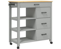 vidaXL - Keukentrolley - MONZA - 84x40x88,5 - cm - massief - grenenhout