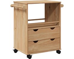 vidaXL - Keukentrolley - OTTA - 59x45x80 - cm - massief - grenenhout