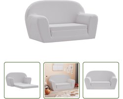 vidaXL Kidslounge - Kinderlounger - Loungestoel voor kinderen uitklapbaar lichtgrijs - Zitbank Voor Kinderen - Relaxfauteuil Voor Kinderen - Kindermeubilair