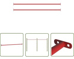 vidaXL Kinder Speeltoestel - Rekstokken - Rekstokken 2 st 125 cm staal rood - Duikeltangen - Gymnastic Toestellen - Outdoor Spelletjes