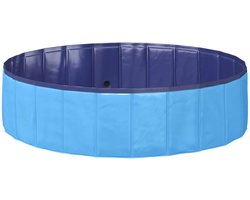 vidaXL - Kinder - Zwembad - Blauw - Ø - 120 - x - 30 - cm - Dik - PVC - en - Geengineerd - Hout