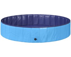 vidaXL - Kinder - Zwembad - Blauw - Ø - 160 - x - 30 - cm - Dik - PVC - en - Geengineerd - Hout
