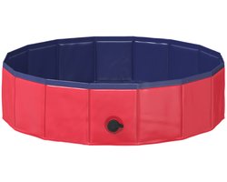 vidaXL - Kinder - Zwembad - Rood - Ø - 80 - x - 20 - cm - Dik - PVC - en - Geengineerd - Hout