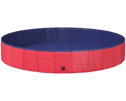 vidaXL - Kinder - Zwembad - Rood - Ø200 - x - 30 - cm - Dik - PVC - en - Geengineerd - Hout
