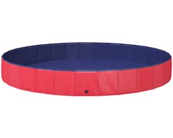 vidaXL - Kinder - Zwembad - Rood - Ø300 - x - 38 - cm - Dik - PVC - en - Geengineerd - Hout