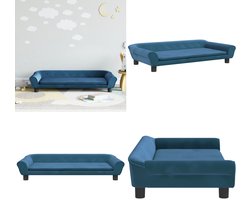 vidaXL Kinderbank 100x50x26 cm fluweel blauw - Kinderbank - Kinderbanken - Kinder Bank - Kinderbankje