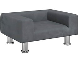 vidaXL - Kinderbank - 50x40x26,5 - cm - fluweel - donkergrijs