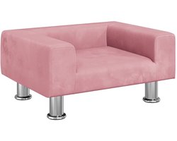 vidaXL - Kinderbank - 50x40x26,5 - cm - fluweel - roze