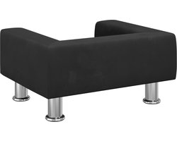 vidaXL Kinderbank 50x40x26,5 cm fluweel zwart