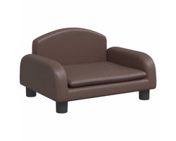 vidaXL - Kinderbank - 50x40x30 - cm - kunstleer - bruin