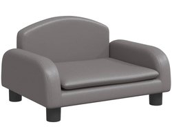 vidaXL - Kinderbank - 50x40x30 - cm - kunstleer - grijs