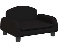 vidaXL - Kinderbank - 50x40x30 - cm - stof - zwart