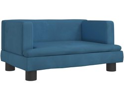 vidaXL - Kinderbank - 60x40x30 - cm - fluweel - blauw