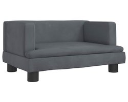 vidaXL - Kinderbank - 60x40x30 - cm - fluweel - donkergrijs