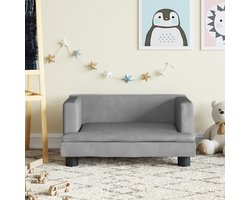 vidaXL Kinderbank 60x40x30 cm fluweel lichtgrijs
