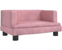 vidaXL - Kinderbank - 60x40x30 - cm - fluweel - roze
