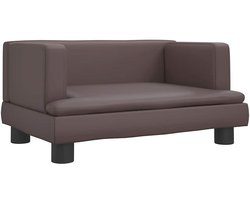 vidaXL - Kinderbank - 60x40x30 - cm - kunstleer - bruin