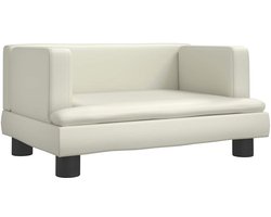 vidaXL - Kinderbank - 60x40x30 - cm - kunstleer - crèmekleurig