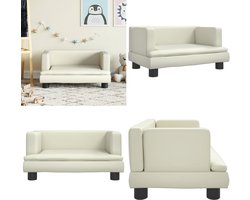 vidaXL Kinderbank 60x40x30 cm kunstleer crèmekleurig - Kinderbank - Kinderbanken - Kinder Bank - Kinderbankje