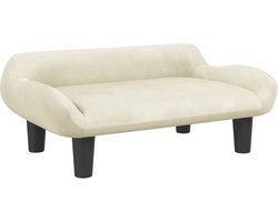 vidaXL Kinderbank 70x40x24 cm fluweel crèmekleurig Kinderbank - Kinderfauteuil - Kids Meubilair - Speelhoek - Kinderkamer Decoratie