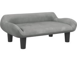 vidaXL - Kinderbank - 70x40x24 - cm - fluweel - lichtgrijs