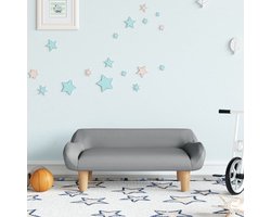 vidaXL Kinderbank - 70x40x24 cm - Lichtgrijs - Stof Kinderstoel - Kindermeubel - Kids Bank - Speelgoedkast - Kinderkamervloerkleed