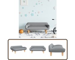 vidaXL Kinderbank - 70x40x24 cm - Lichtgrijs - Stof Kinderstoel - Kindermeubel - Kids Bank - Speelgoedkast - Kinderkamervloerkleed