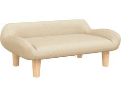 vidaXL - Kinderbank - 70x40x24 - cm - stof - crèmekleurig
