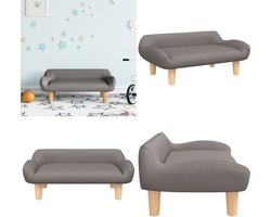 vidaXL Kinderbank 70x40x24 cm stof taupe - Kinderbank - Kinderbanken - Kinder Bank - Kinderbankje