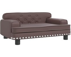 vidaXL - Kinderbank - 70x45x30 - cm - kunstleer - bruin