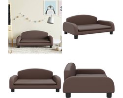 vidaXL Kinderbank 70x45x30 cm kunstleer bruin - Kinderbank - Kinderbanken - Kinder Bank - Kinderbankje