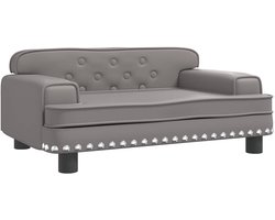 vidaXL - Kinderbank - 70x45x30 - cm - kunstleer - grijs