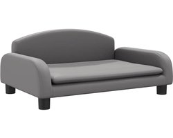 vidaXL - Kinderbank - 70x45x30 - cm - kunstleer - grijs