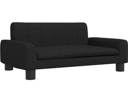 vidaXL - Kinderbank - 70x45x30 - cm - stof - zwart