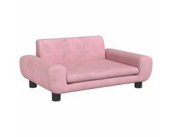 vidaXL - Kinderbank - 70x45x33 - cm - fluweel - roze