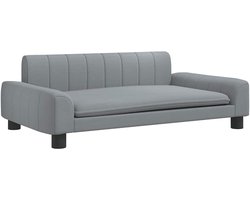 vidaXL - Kinderbank - 90x53x30 - cm - stof - lichtgrijs