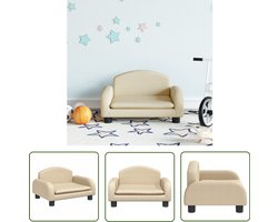 vidaXL Kinderbank - Crème - 50x40x30 cm - Stof Kinderstoel - Kinderbank - Stoel Voor Kinderen - Kinderzitje - Kids Furniture