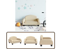 vidaXL Kinderbank - Crème - 50x40x30 cm - Stof Kinderstoel - Kinderbank - Stoel Voor Kinderen - Kinderzitje - Kids Furniture